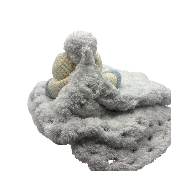 Chloe the Sheep Lamb Plush Lovey Security Blanket Crochet Soft 16"x16" - Picture 5 of 6